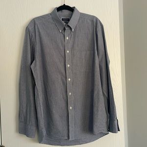 Men’s Club Room Button Down Shirt 16 1/2 34-35 Blue/White